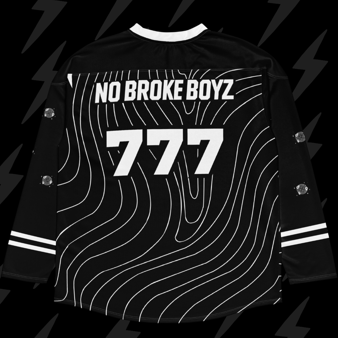 Black No Broke Boyz Hockey Jersey - Size L (Worn Once)