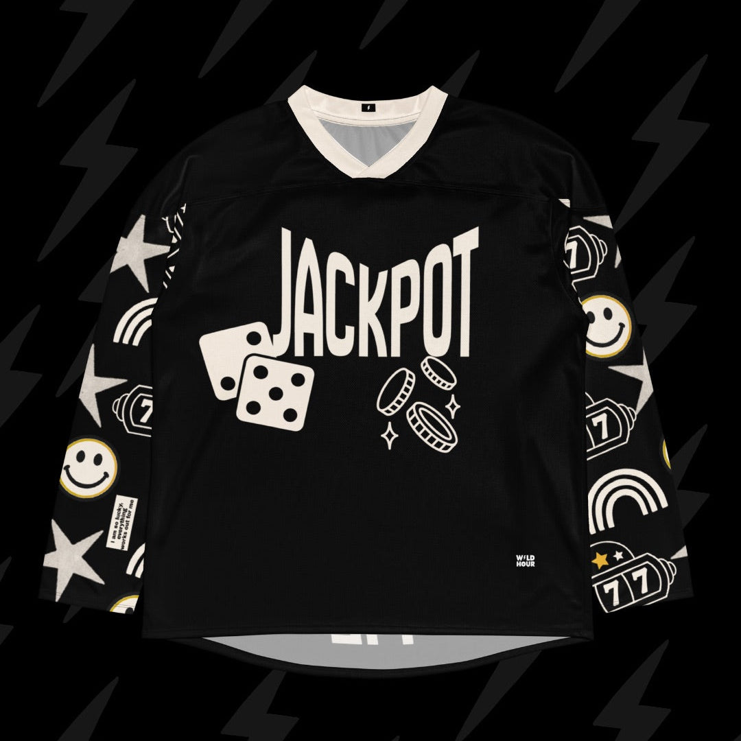 Black Jackpot Hockey Jersey - Size L (Worn Once)