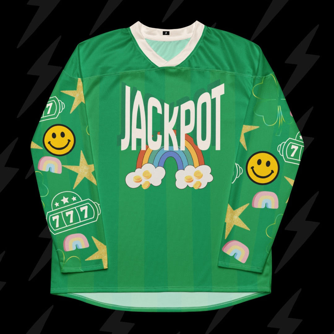 Green Jackpot Hockey Jersey - Size L (Worn Once)